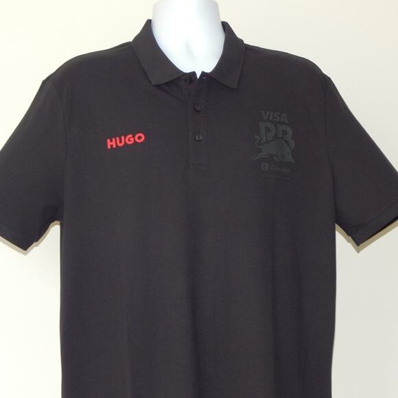 NWT HUGO BOSS x Running Bulls Formula One Team Pique Polo Shirt Black Men’s XL - Picture 4 of 7